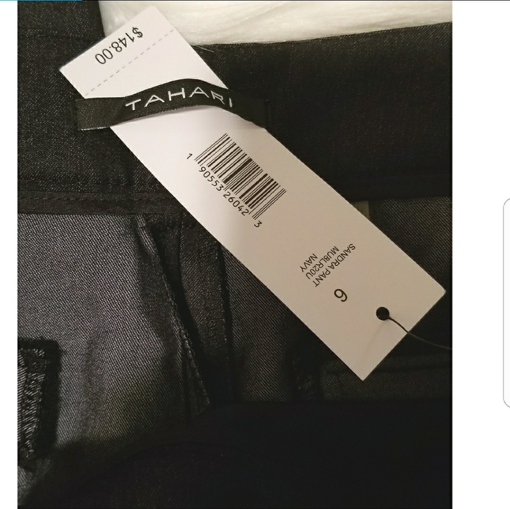 {Tahari} Sandra Navy Blue Pant - Picture 5 of 5